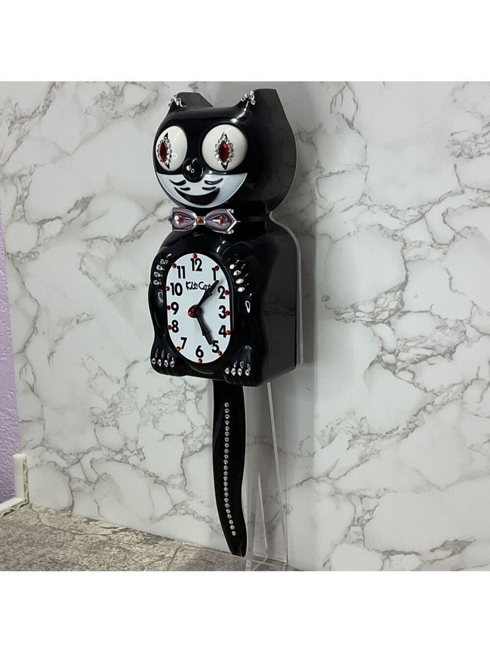 Rare Jeweled Commemorative Edition Tuxedo Kit-Cat Klock Clock OOAK - Picture 5 of 7